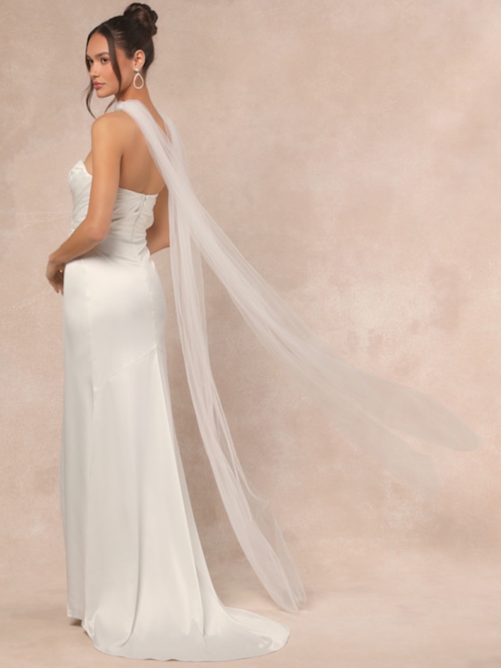Lulus Cascading Romance White Tulle Veil Scarf - Size One Size